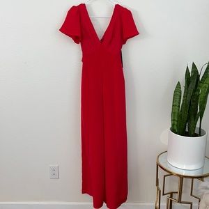 As U Wish Red Gorgeous Jumpsuit